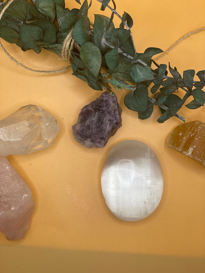 Selenite Palm Stone - Crystal Collection _ Healing Shop Essentials